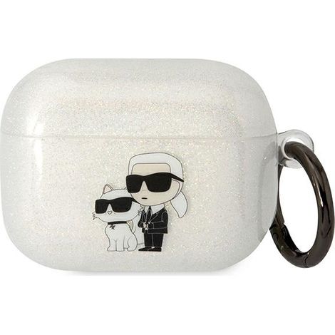 Karl Lagerfeld flaphnkctgt Airpods Procover transparent Glitter Karl&Choupette (1/3)