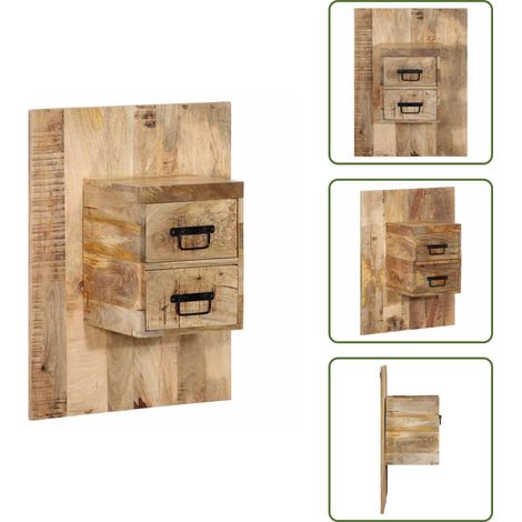 vidaXL Table de chevet 60x32x80 cm bois massif de manguier brut (1/5)