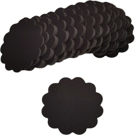 200 schwarze Kraftpapier-Geschenkanhänger in Fächerform (6 cm Durchmesser) für Bastelverpackungen (1/3)