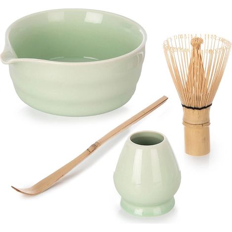 Matcha Preparation Set - Ceramic Bowl, Bamboo Whisk (1/5)