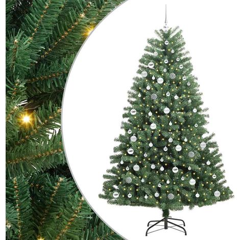 Künstlicher klappbarer Weihnachtsbaum mit 300 LEDs Grün 210 cm vidaXL (1/5)