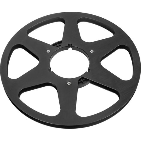 Bobine de bande magnétique vide 1/4 10,5 pouces, 6 trous, en alliage d'aluminium, ouverture universelle, pièce de machine, bobine réceptrice de bande sonore, noire (1/5)