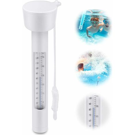 Hermomètre Flottant de Piscine, avec Une Corde, Résistant aux Chocs pour Tous Les & piscines, Spas, Hot Tubs, Aquariums & Les Étangs du Poisson (1/5)