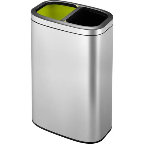 EKO - Poubelle Tri-sélectif open top OLI-Cube 20+20 litres - Stainless steel - inox mat (1/3)