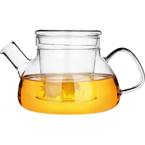 Théière en verre 600 ml avec filtre intégré et couvercle - (1/5)