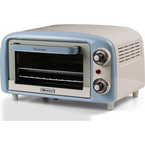 Four électrique vintage Ariete 3919, 800 W, capacité 10 L, double vitrage, Retrà², bleu clair