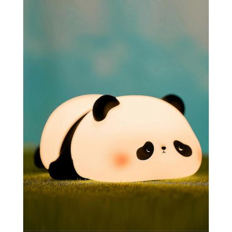 Veilleuse panda en silicone pour enfants, rechargeable, veilleuse kawaii amusante pour la chambre des enfants, luminosité réglable, cadeau mignon pour bébés et enfants - En stock (1/5)