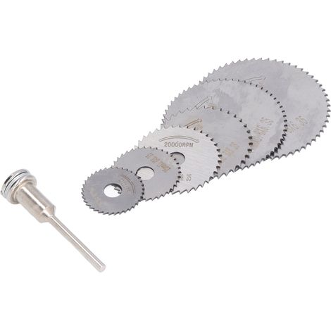 7 Pièces Lame de Scie Circulaire Miniature en Acier Rapide - Kit Outil de Coupe pour Modélisme et Bricolage (1/5)