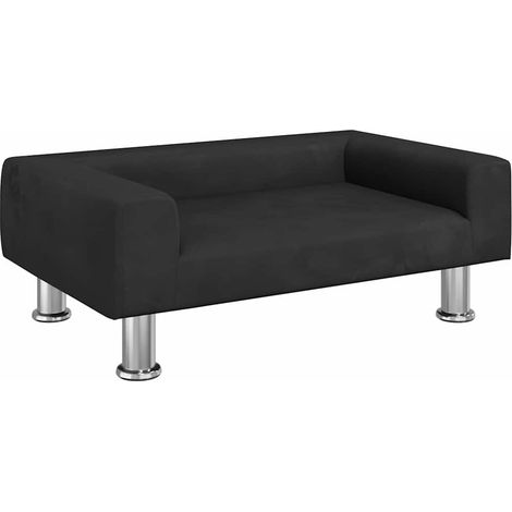 vidaXL Cama para perros de terciopelo negra 70x45x26,5 cm (1/2)
