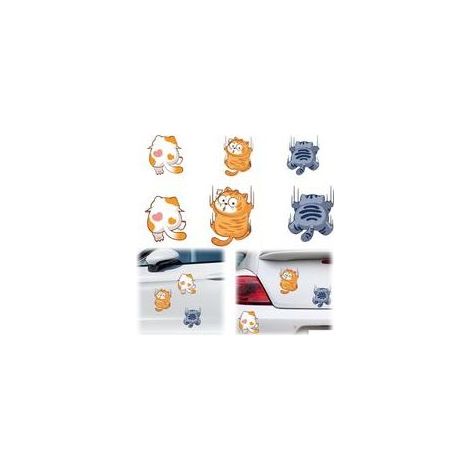 6 Pcs Stickers Voiture Chat Humour, Stickers Chat, Autocollants Pour Voiture Motif Chats (1/5)