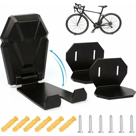 Support Porte de Velo Mural peut Pliable, Accroche Velo Mural Garage, Support Mural Robuste pour VTT, GU.B/bon Vélo de Route, E-bike, 1x Support Mural Pour Pédale + 2x Support de Fixation (1/5)