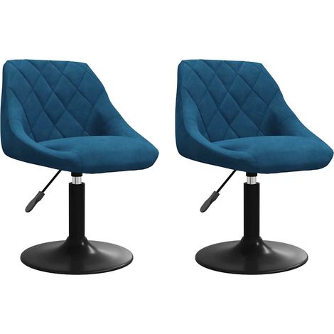 Maison Exclusive - Sedie da Pranzo Girevoli 2 pz Blu in Velluto (1/5)