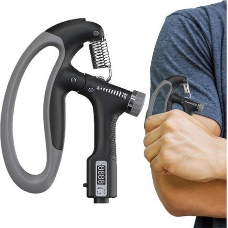 1pcs Entraîneur De Force De Préhension Réglable En Forme De R, 10-100 Kg De Renforcement Électronique De L'a vant-bras, Pinces À Main Pour Hommes, Exercice À Main Pour La Construction Musculaire (1/5)