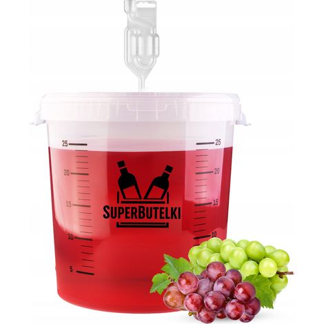 Conjunto: 1 recipiente de fermentación de 30 L con tapa transparente + 1 junta para tubo de fermentación de plástico con tapón + 1 tubo de fermentación de plástico