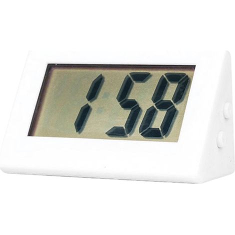 Horloge De Table - Affichage LCD - Fonction Silencieuse - Alimentation Pile - Matériau PS - Style Nordique - Blanc - 5,5 x 2,5 x 3 cm - 1 Pièce (1/5)