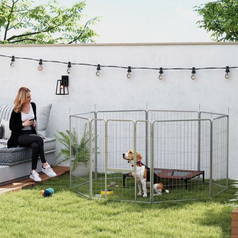 Enclos pour animaux, acier inoxydable HaChi, personnalisable de façon flexible, aire de jeux pour animaux, clôture pour chiens