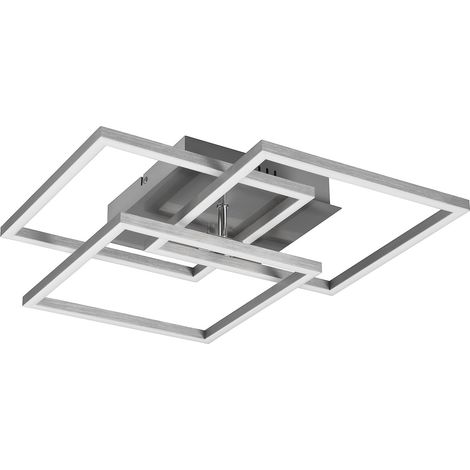 Plafonnier, Mobile incl. 1 x LED,SMD,27,0 Watt,2700-6000K,3200 Lm. Corps: Métal, Nickel mat L:39,0cm, L:42,0cm, H:10,0cm (1/5)