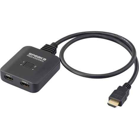 SpeaKa Professional SP-HDMIBS-100 2 Porte Switch HDMI Predisposto Ultra HD, Utilizzo bidirezionale 7680 x 4320 Pixel (1/5)