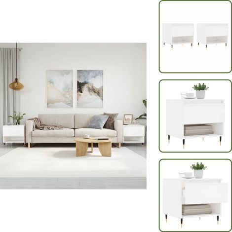Couchtische 2 Stk. Hochglanz-Weiß 50x46x50 cm Holzwerkstoff - Couchtisch - Wohnzimmerstil - Holzwerkstoff - Weißer Couchtisch - Modernes Sofa