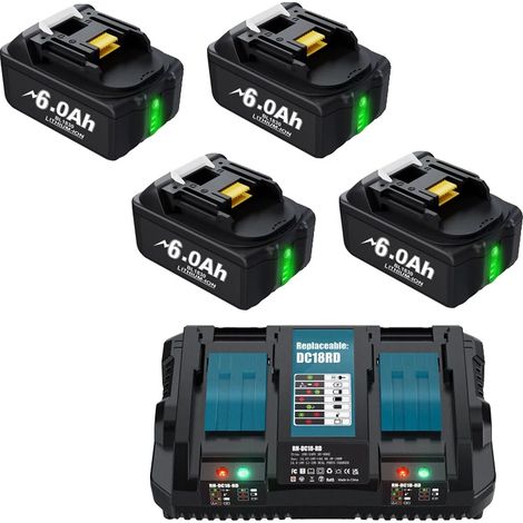 Ersatz-Lithium-Ionen-Akku für Makita, 18 V, 6,0 Ah, BL1860 B, BL1830, BL1850, 1 Stück 6,0 Ah, 2er-Set 6,0 Ah (1/2)