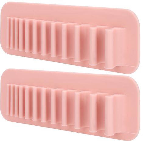 Support mural pour pinceaux de maquillage en silicone, séchoir à brosses à dents, organiseur de rangement, lot de 2 accessoires salle de bain (1/5)