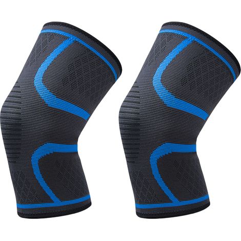 Genouillère de compression pour femmes et hommes, lot de 2, pour soulager les douleurs au genou liées à la course, manchon de compression de soutien du genou (1/5)