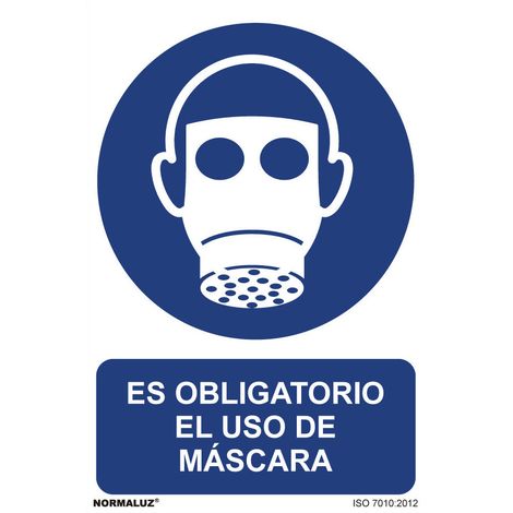 Panneau Masque Obligatoire Signalisation Covid-19 Espagnol - Normaluz (1/3)