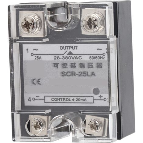Régulateur de tension intelligent à semi-conducteurs avec entrée 4-20 mA, relais SCR-25LA, régulateur de courant et de tension 28-380 V CA (1/5)