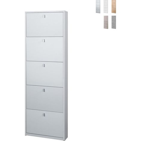 Scarpiera slim salvaspazio 5 ante a ribalta 12 paia Lita Sarmog - Colore: Bianco Shabby (1/5)