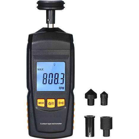 Tachymètre numérique portable à contact pour moteurs, compteur de vitesse LCD, test de régime moteur, mesureur de vitesse de rotation pour la fabrication de moteurs et d'automobiles.