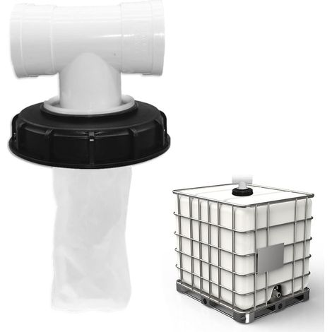 Couvercle de filtre de réservoir IBC, housse en nylon lavable (avec couvercle), adapté au réservoir d'eau de pluie de 165 mm, té de type T, 1 pièce (1/5)