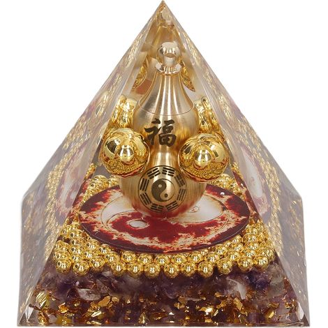 Pyramide de cristal artisanale pour la maison ou le bureau, favorisant l'équilibre énergétique et la guérison (5 cm). (1/5)