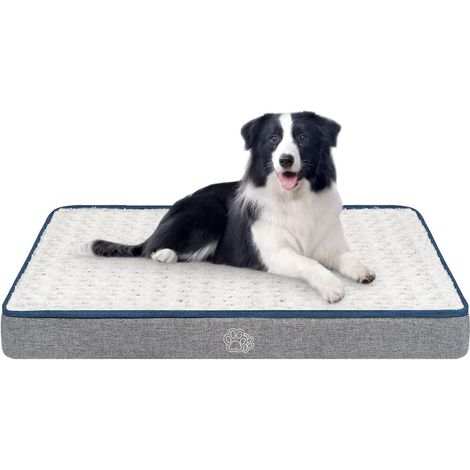 Hundebett L 90x60cm, Orthopädisch, Waschbar, Wasserdicht, Wendbar, Grau