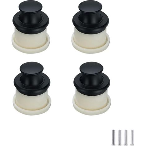 4 pièces, bouton poussoir encastré invisible. Poignée cachée pour placard, tiroir, cuisine et porte, fixation à trou unique. (1/5)