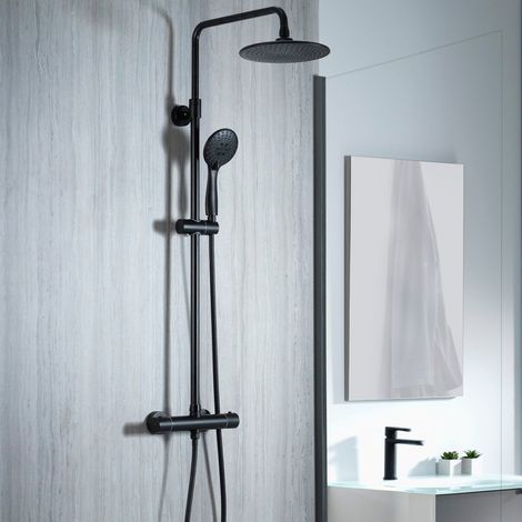 Aqualisa Deco Thermostatic Mixer Shower Round Bar Valve Black DECO.RND.SC.MB (1/5)