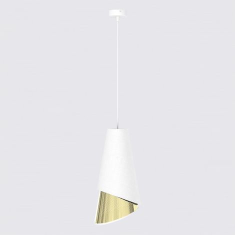 Lampada a sospensione MODA bianca con interno oro (1/5)