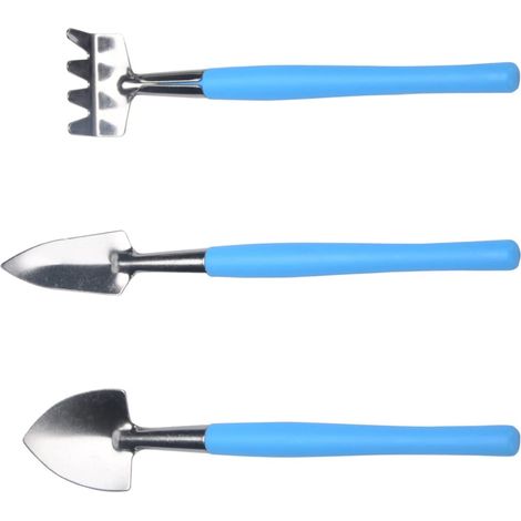 ensemble outils De Jardinage Ensemble De Pelle Râteau Et Mini Pelle Antislippers pour Pot De Plantes Bleu (1/5)