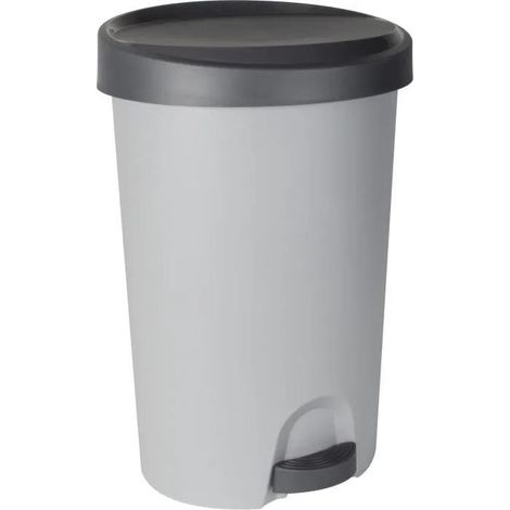 Bote de basura con pedal Stepy 27l Gris Cemento / Antracita - Eda (1/3)