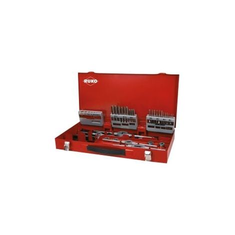 RUKO Juego de herramientas para roscar de 37 piezas HSSE-Co 5 en casete industrial - 245020E