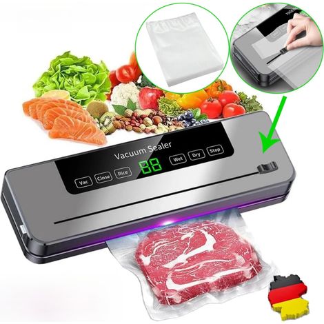 Selladora al vacío eléctrica, 6 funciones, modo húmedo/seco, cortador integrado de 30 cm, conservación de alimentos, cocina (1/5)