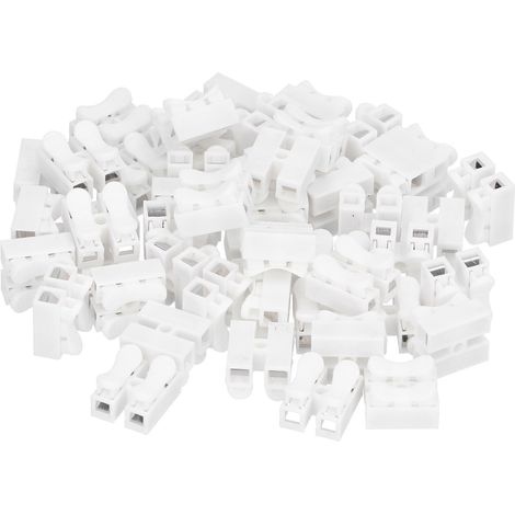 Lot de 100 connecteurs CH-2 pour plafonnier LED, ignifugés, bornes à pression à 2 ports (1/5)