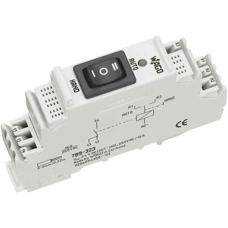 WAGO 789-323 Relais industriel Tension nominale: 24 V/DC Courant de commutation (max.): 16 A 1 NO (T (1/4)