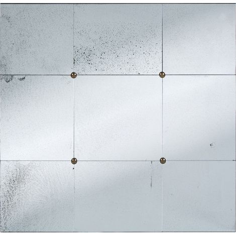 Espejo de pared decorativo de estilo vintage con efecto antiguo con marco de vidrio negro Rimont (1/5)