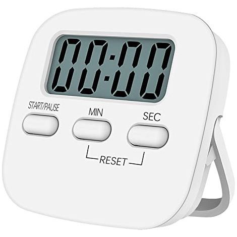 Magnetischer Küchentimer mit großem LCD-Display, Stoppuhr, lautem Alarm und Countdown-Timer, Weiß (1/5)