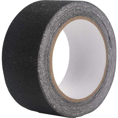 Rutschfestes Klebeband für Treppen, Stufen, Böden, Sicherheitsdekoration, 5 m x 5 cm, aus schwarzem PVC (1/5)