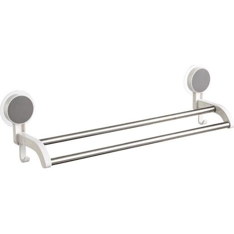 No-drill towel rack, bathroom towel holder for toilet (double rod towel rack 1338) (1/5)