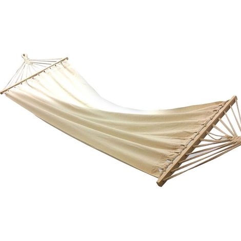 Amaca lettino beige arancione verde da giardino per alberi in montagna relax cm 200x100 (1/5)