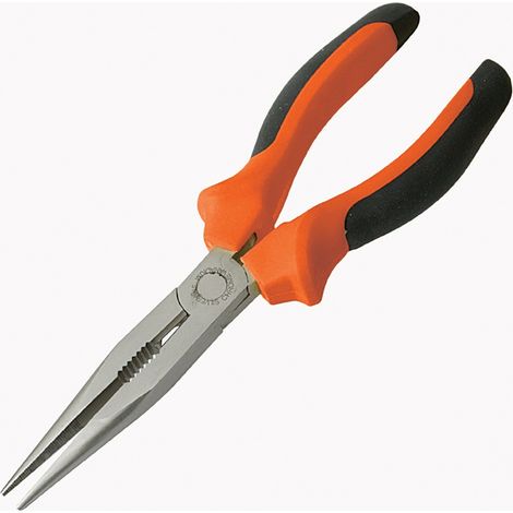 Silverline – Pince à bec long 200 mm – Acier chrome-vanadium – Arêtes de coupe trempées – Poignées caoutchoutées pour prise confortable