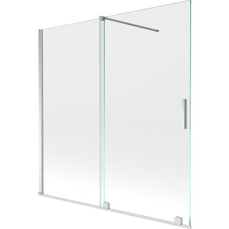 Mexen Velar écran de baignoire à 2 ailes coulissante 160 x 150 cm, transparent, Chrome - 896-160-000-01-01 (1/5)