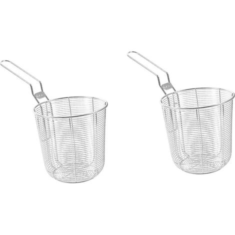 Lot de 2 passoires à fondue chinoise en acier inoxydable argenté, cuillère ménagère (1/5)